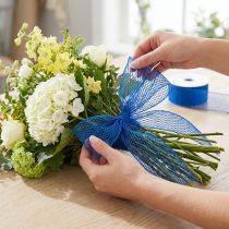 Artikel Netzband Gitterband Dekoband Blau drahtverstärkt 50mm 10m