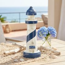 Artikel Leuchtturm Maritime Tischdeko Blau Weiß Ø10,5cm H28,5cm
