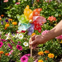 Artikel Gartenstecker Windmühle Windrad Gartendeko Bunt Ø31cm H75cm