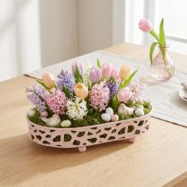 Artikel Dekoschale Ovale Schale mit Füßen Tischdeko Rosa 30×18cm