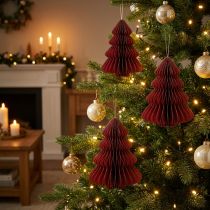 Artikel Papier Tannenbaum Bordeaux Weihnachtsanhänger H20cm