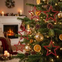Artikel Deko Sterne Rot Glitter Kleine Weihnachtssterne 4,5cm 120 St