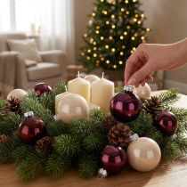 Artikel Christbaumkugeln Glas Baumkugeln Berry Mix Ø5cm 24 St Berry Rosa Beige creme glänzend