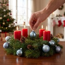 Artikel Mini Weihnachtskugeln Glas Blau matt Metallic 40mm 32 St