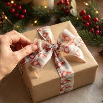 Artikel Geschenkband Weihnachtsband Wichtel Rot 40mm 15m