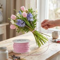 Artikel Papierkordel Draht umwickelt Ø2mm 100m Rosa