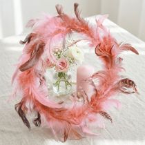 Artikel Federkranz aus Fasan Federn Deko in Pink Ø20cm 3 St