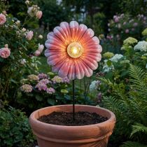 Artikel Solar LED Blume Gartenleuchte LED Metall Rosa Ø30cm