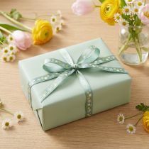 Artikel Geschenkband Blumen Dekoband Grün Band 10mm 15m