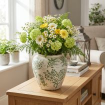 Artikel Vase mit filigranem Pflanzenmuster zur Wohnraumdekoration 19cm