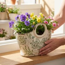 Artikel Keramik Tasche bepflanzen für Wohnbereich und Balkon 21cm