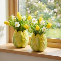 Artikel Blumenvase Auffallendes Tulpen Motiv Perfekt für Wohnzimmer Dekoration 16cm 2St