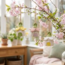 Artikel Hängedeko Blume Keramik Feenhaus als Dekoration zum Aufhängen 6cm 6St