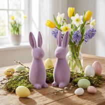 Artikel Deko Hase Deko-Osterhase – 2. Wahl – Beflockt Flieder Lila H29,5cm 2 St