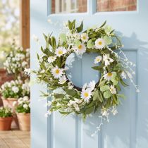 Artikel Blütenkranz künstliche Margeriten Natürlicher Look und langlebig für Tür und Wanddeko 55cm