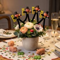 Artikel Schornsteinfeger Blumenstecker Deko Silvester Glücksbringer 17cm 24 Stk