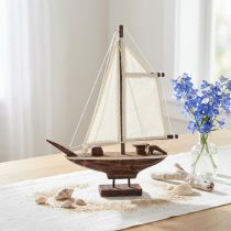 Artikel Segelboot Deko Schiff Pinienholz Braun 32×5×41cm