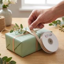 Artikel Geschenkband schmal Beige feines Band für Verpackungen 10mm 50m