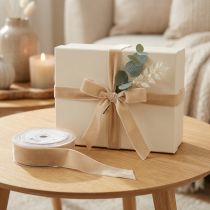 Artikel Samtband Dekoband Samt Geschenkband Beige 40mm 8m