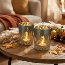 Artikel Elegantes Deko Windlicht mit Gräsermotiv für gemütliche Wohnakzente 12,5cm 2St.