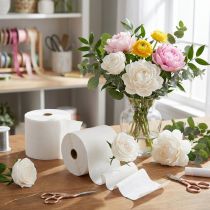 Artikel Blumenkrepp Weiß B10cm Grammatur 128g/qm L250cm 2 St