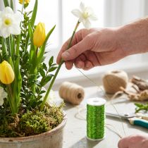 Artikel Bouilloneffektdraht Dekoration Ø0,30mm 100g 140m Apfelgrün Floristendraht Basteldraht