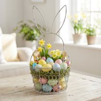 Artikel Osterkörbchen Drahtkorb Osterhase Shabby Ø12cm H26,5cm