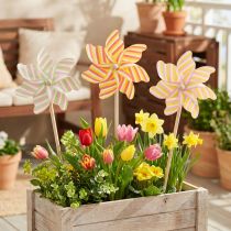 Artikel Windrad Gartenstecker Attraktive Dekoration für Terrasse Garten und Balkon 47cm 3St