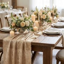 Artikel Tischband Gold Beige Ausgefranst Vintage B47cm L1,5m