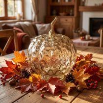 Artikel Kürbis Deko Glas Glaskürbis Tischdeko Herbst Ø14cm H19cm