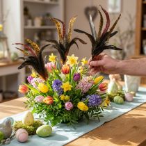 Artikel Bunte Federn Deko auf Drahtfeder Frühlingsdeko H35cm 3St