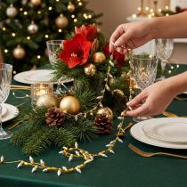 Artikel Dekoband Weihnachten Lichterkette Gold Silber B12mm L5m