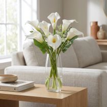 Artikel Kunstblume Calla mit gelbem Stempel Dekorative Blüten 35cm 10St