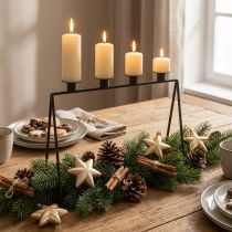 Artikel Kerzenständer Schwarz Kerzenhalter Adventskranz L38cm H31cm