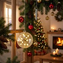 Artikel LED Weihnachtskugel Glas Lichterkette Herzen Ø15cm