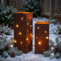 Artikel Kerzenhalter Weihnachten Edelrost Deko H40/50cm 2er-Set