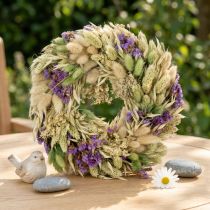 Artikel Trockenblumenkranz Frühling und Sommer Tisch und Wohnungstür für besondere Anlässe mit farbigen Akzenten 26cm
