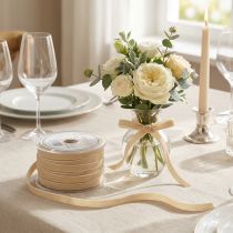 Artikel Dekoband Samtband Geschenkband Velvet Beige 10mm 20m