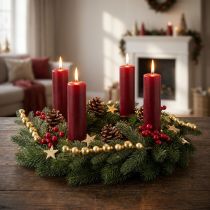 Artikel Künstlicher Tannenzweig mit goldfarbenen Mini-Christbaumkugeln 46cm 2St