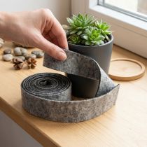 Artikel Filzband Topfband 100% Wolle Grau/Schwarz 7,5cm 5m