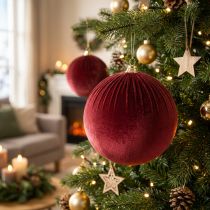 Artikel Christbaumkugel Samt Rot Groß zum Hängen 25cm 2St
