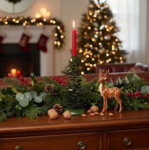 Artikel Kerzenständer Tannenbaum Grün Metall-Dekoration 28cm