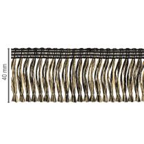 Artikel Fransenborte Schwarz Gold 4cm x 25m - Ideal für Kranzdeko, Trauerband & Vintage Accessoires
