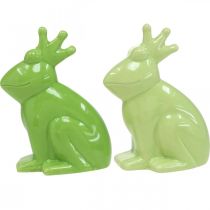 Artikel Keramik Frosch Dekofigur, Froschkönig Sommerdeko 10,5×5,5×7cm 4St