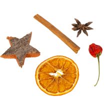 Artikel Getrocknete Orangenscheiben Deko Set mit Zimt und Sternen für festliche Tischdekoration 70g