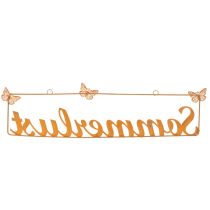 Artikel Gartendeko mit Schmetterlingen, Hänger “Sommerlust”, Metalldeko Edelrost L54,5cm H14cm