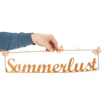 Artikel Gartendeko mit Schmetterlingen, Hänger “Sommerlust”, Metalldeko Edelrost L54,5cm H14cm