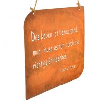 Artikel Gartenschild Rost Metall mit Spruch Das Leben 35x30cm