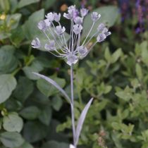 Gartenstecker-Blume, Gartendeko, Pflanzenstecker aus Metall Shabby Chic Weiß, Silbern L52cm Ø10cm 2St