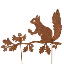Artikel Gartenstecker Eichhörnchen auf Ast Edelrost Metall H42cm 3St